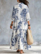 Willow | Bohemian Floral Button-Down Maxi Dress