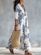 Willow | Bohemian Floral Button-Down Maxi Dress