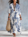 Willow | Bohemian Floral Button-Down Maxi Dress