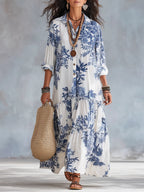 Willow | Bohemian Floral Button-Down Maxi Dress