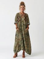 Aleta | Button Front Pocket Midi Dress