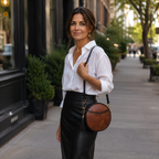 Luna Round Crossbody Bag – Brown