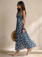 Juliette | Denim & Polka Dot Chiffon Dress