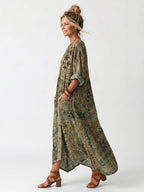 Aleta | Button Front Pocket Midi Dress