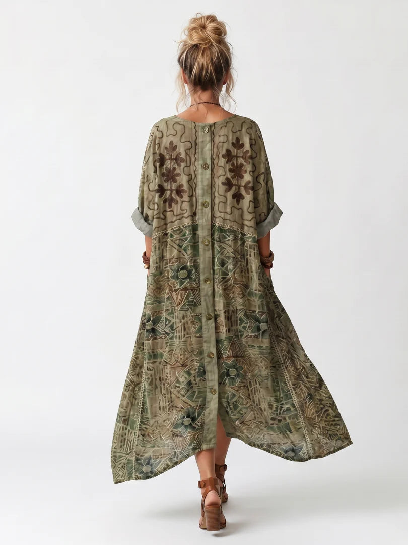 Aleta | Button Front Pocket Midi Dress