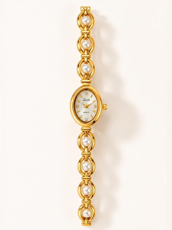 Pearl Bracelet Watch – Gold