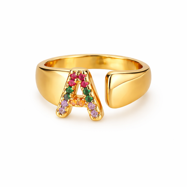 Prism Stone Initial Ring