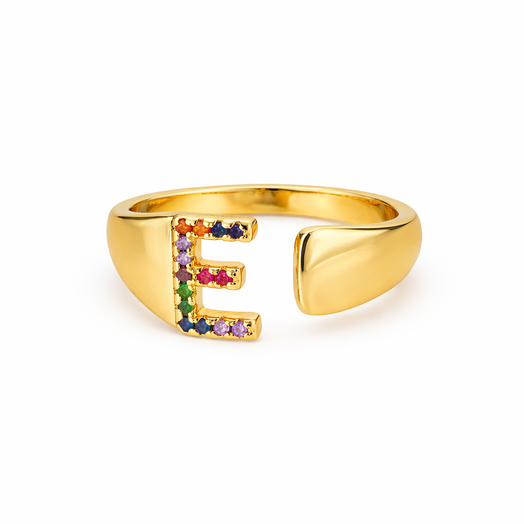 Prism Stone Initial Ring