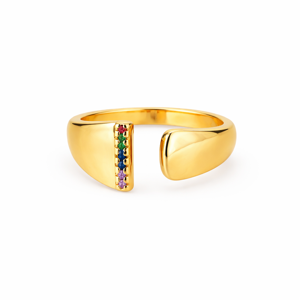 Prism Stone Initial Ring