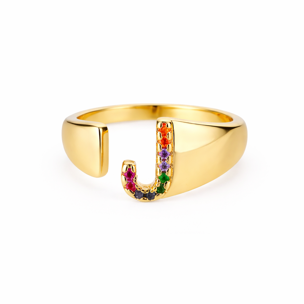 Prism Stone Initial Ring