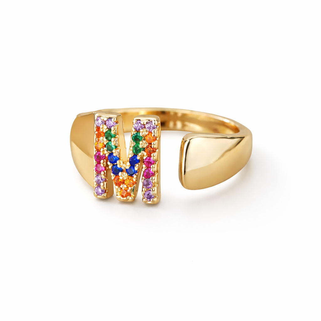Prism Stone Initial Ring