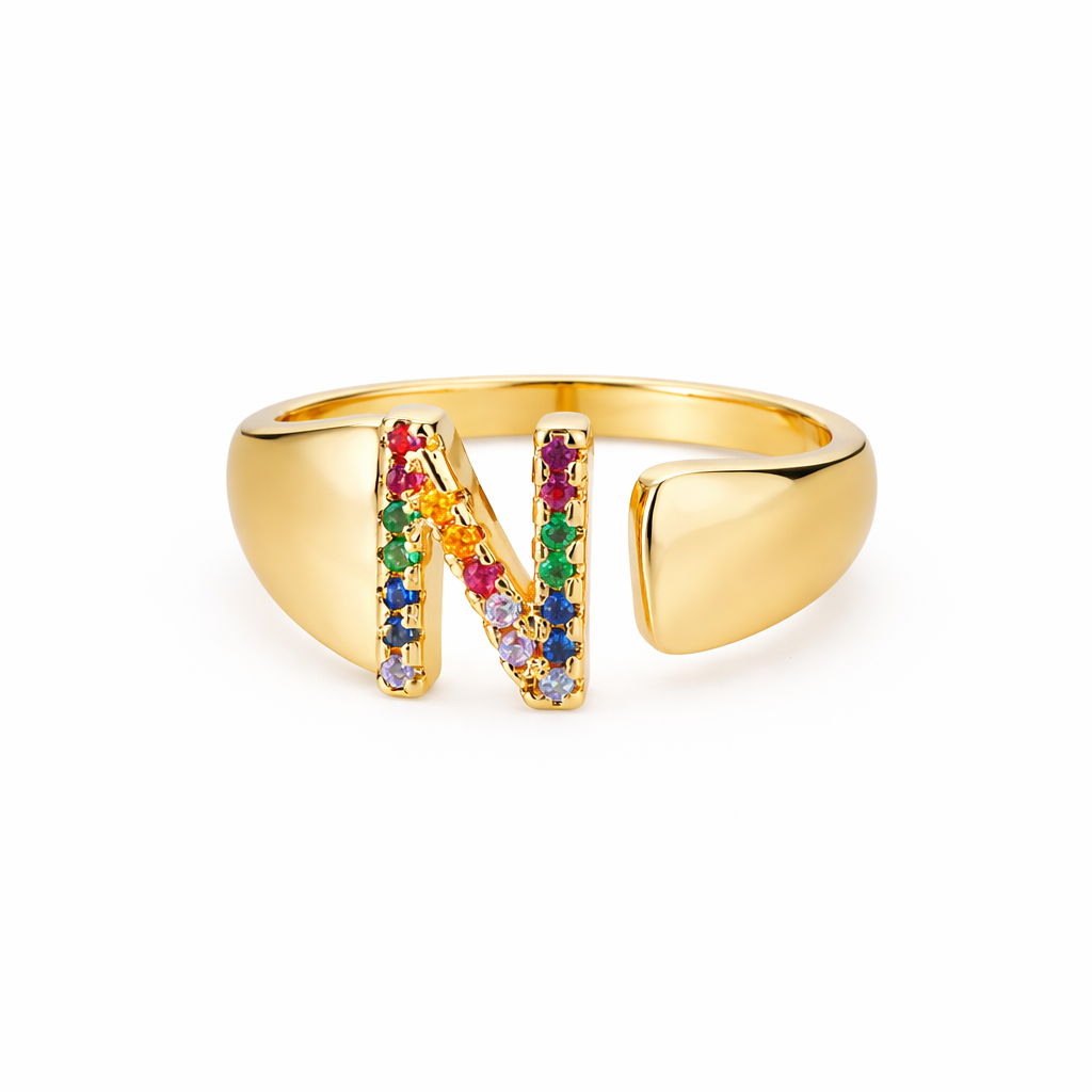 Prism Stone Initial Ring