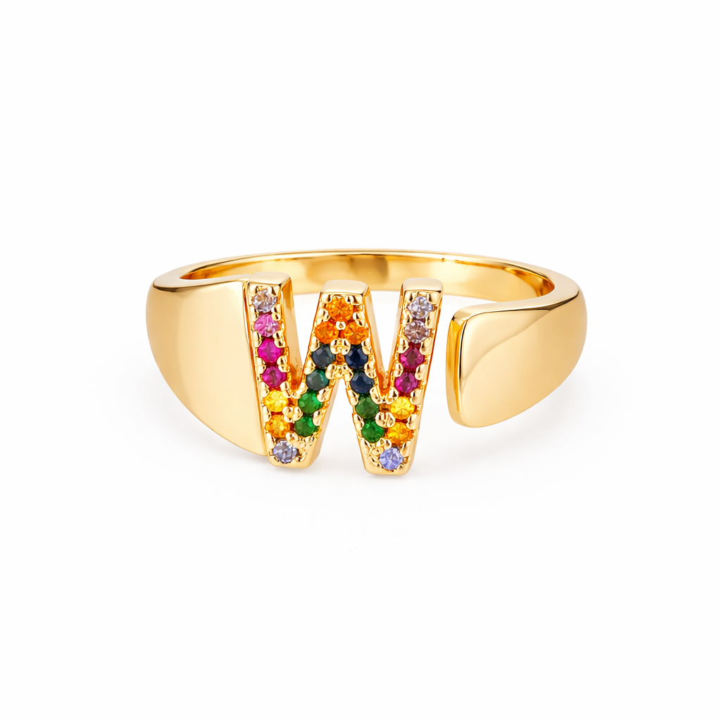 Prism Stone Initial Ring