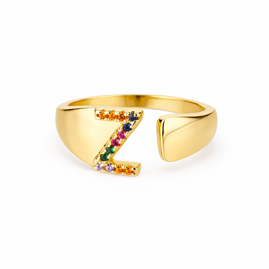 Prism Stone Initial Ring