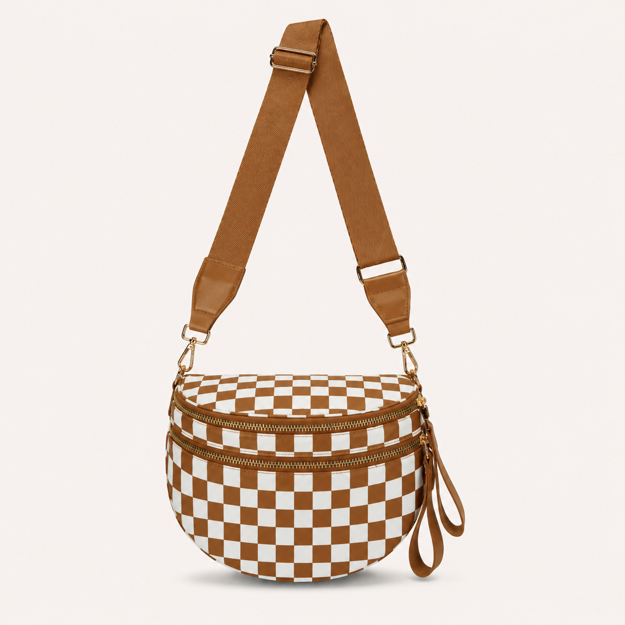 Checkered Crossbody Sling Bag