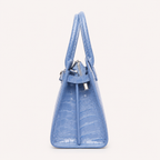 Harper Croc Tote - Powder Blue Bag