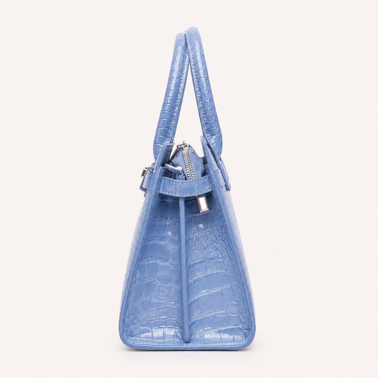 Harper Croc Tote - Powder Blue Bag