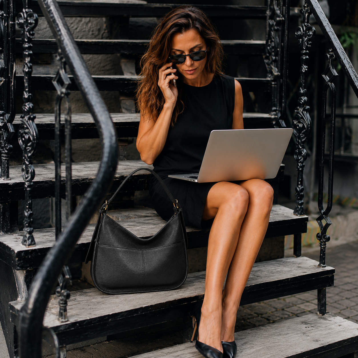 Harper Slouch Tote Black Bag