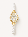 Pearl Quartz Bracelet Watch – Gold