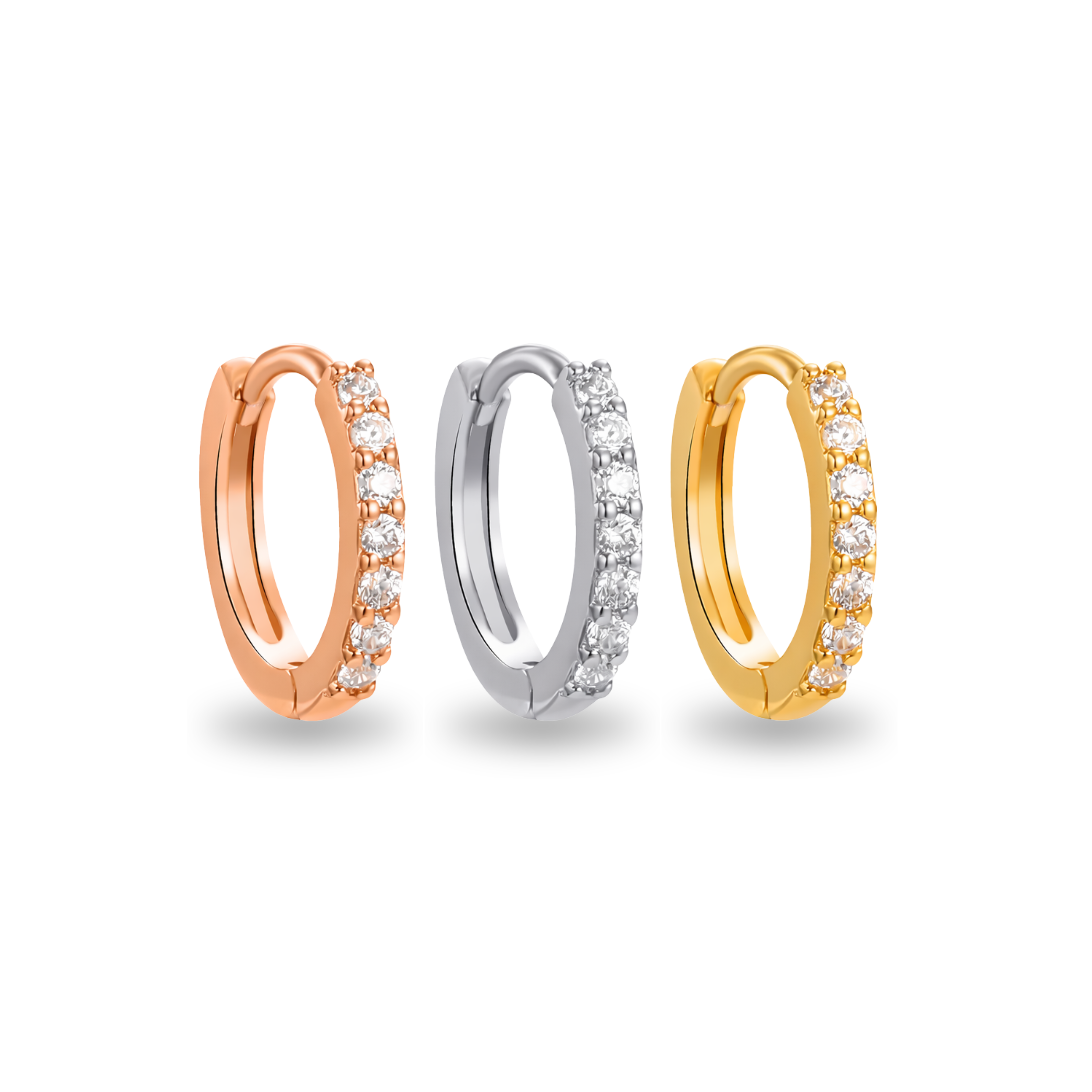 Pavé Clicker Hoop Earrings