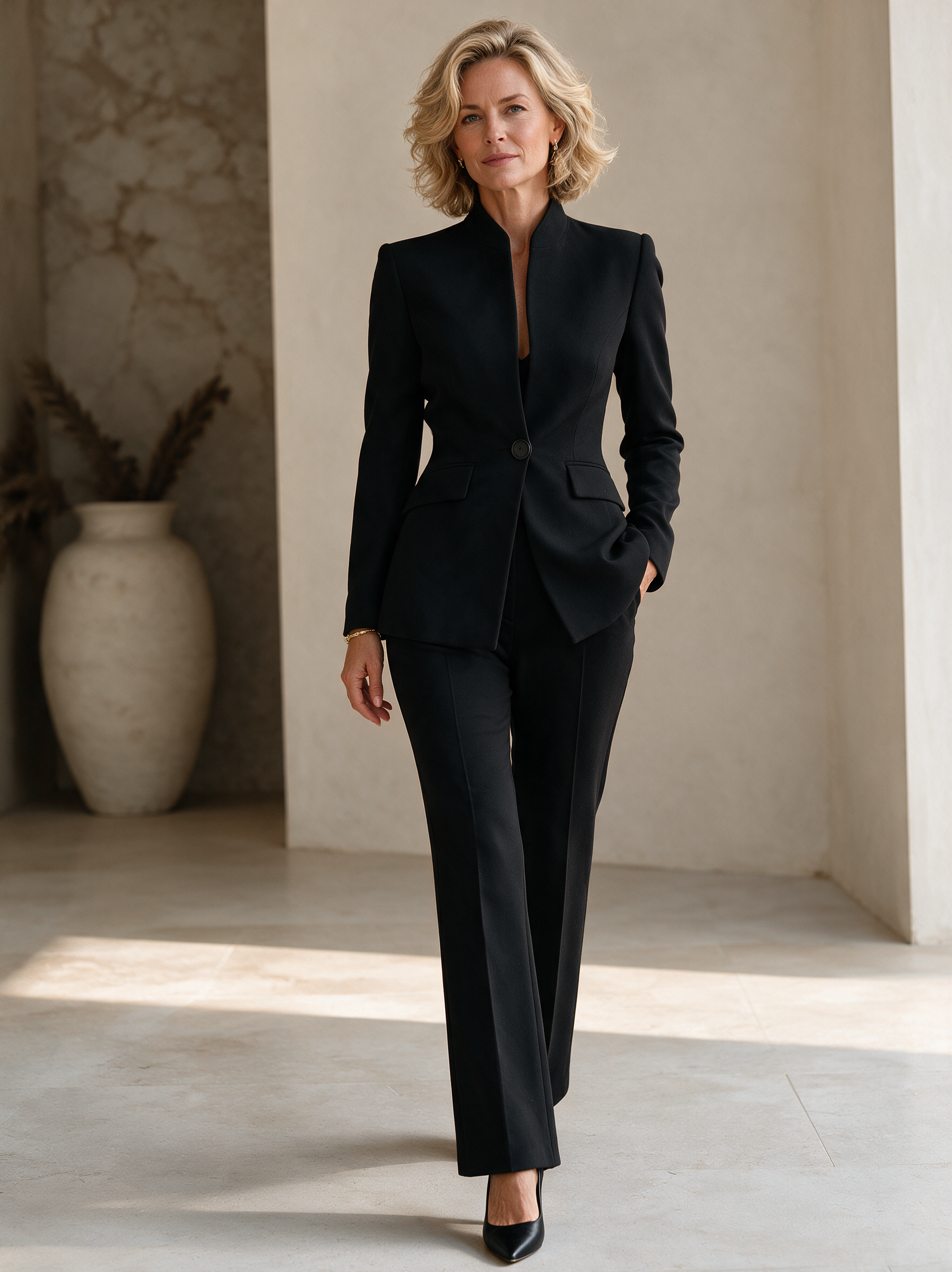 Elegant Tailored Suit – Black