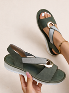 Flat Sandals with Metal Buckle