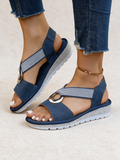 Flat Sandals with Metal Buckle
