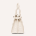 Harper Croc Tote – Ivory Bag