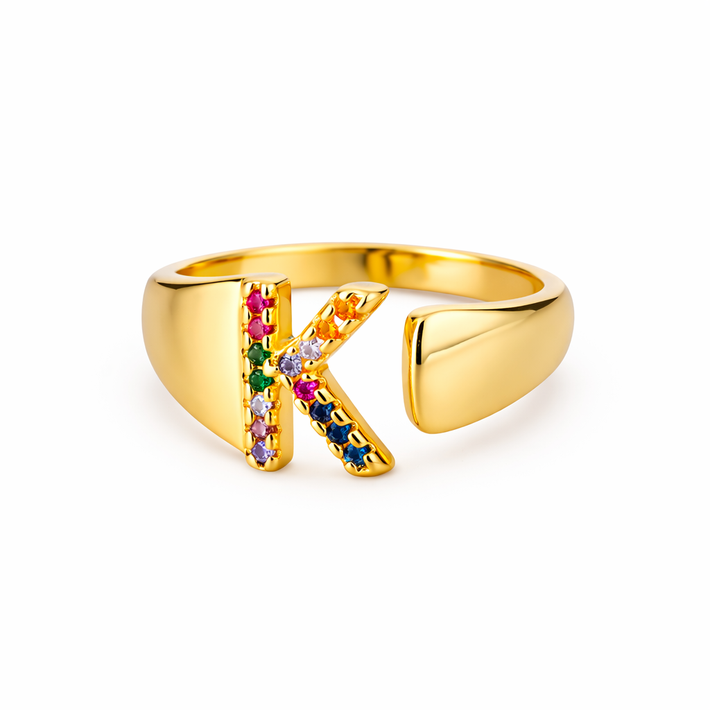 Prism Stone Initial Ring