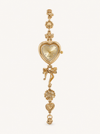 Heart Charm Bracelet Watch – Gold
