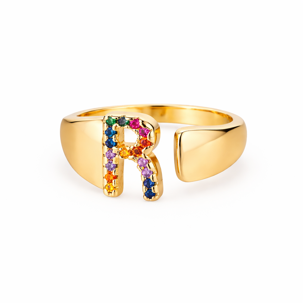 Prism Stone Initial Ring