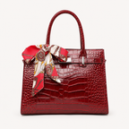 Harper Croc Tote - Burgundy Bag