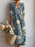 Floral V-Neck Maxi Dress