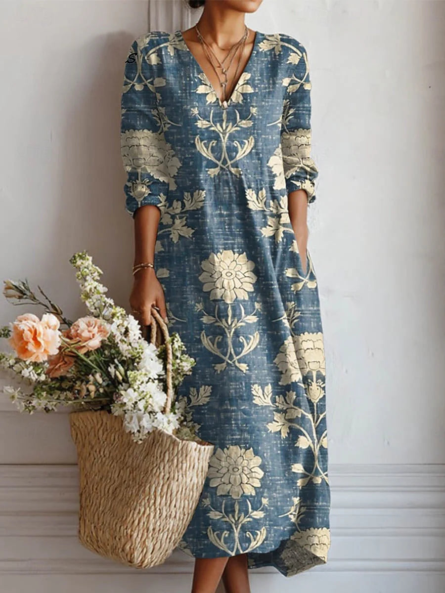Floral V-Neck Maxi Dress