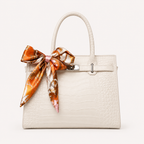 Harper Croc Tote – Ivory Bag